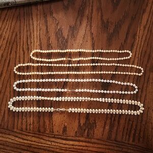 4 Faux Pearl Neclaces